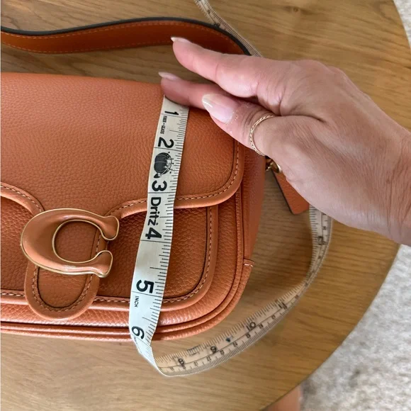 Coach Tabby Pebbled Leather Messenger 19 Faded Orange Crossbody Bag - Picture 15 of 16